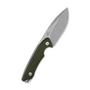 QSP Knife Tiny TOT 10Cr15MoV, stonewash,  OD green G10 QS169-B1