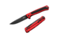 Lionsteel Solid RED Aluminum knife, MagnaCut blade OLD BLACK, Black Canvas inlay  SK01A RB