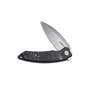 KUBEY Leaf Liner Lock Front Flipper Couteau Pliant Noir Noir Or CF et Manche en Résine KU333D