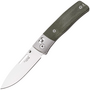 LionSteel NINI Folding knife M390 satin blade, Ti BOLSTER, GREEN Canvas handle NN2 CVG