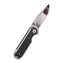 QSP Knife Nebula 14C28N, mirror polish,  Blue shredded CF, Linerlock QS168-C