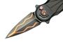 Fox Knives FOX/ANARCNIDE SATURN Folding Knife Carbon Copper Damascus Blade,Titanium PVD Handle