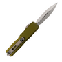 Microtech UTX-85 GEN IV D/E STONEWASH PART SERRATE OD GREEN 12324-11OD