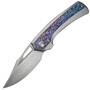 WE Polished Bead Blasted Titanium Handle With Flamed Titanium InlayHand Rubbed