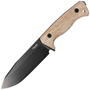Lionsteel Fixed blade, CPM 3V OLD BLACK blade,  NATURAL  CANVAS  handle with Kydex sheath T6B 3V CVN