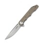 KUBEY Mizo Liner Lock Flipper Folding Knife Tan G10 Handle KU312H
