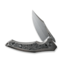 We Knife Orpheus Gray Titanium Integral Handle With Aluminum Foil Carbon Fiber Inlay WE23009-2