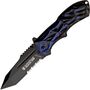 Smith and Wesson Black Ops 3 met blauwe handgreep, met 40% gekarteld tanto lemmet