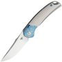 Bestech SUPERNOVA M390, Vertical Satin+flat satin, Titanium+Zirconium Timascus bolster, Grey BT2111D