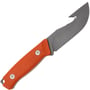 Fox-Knives Ejector Fixed Knife Stainless Steel Becut Satin Blade, G10 Orange Handle FX-663 OR