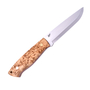 Brisa Trapper 115-curly birch Elmax Scandi Sheath Trapper 115 with firesteel BRS-073-2037-1580-2