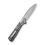 WE Soothsayer Gray Titanium Handle With Aluminum Foil Carbon Fiber Inlay Silver Bead Blasted CPM 20C