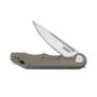 KUBEY Mizo Liner Lock Front Flipper Folding Knife Tan G10 Handle KU2101E