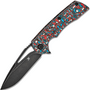 Kansept Kryo Black Stonewashed CPM S35VN Red Blue White Nebula Carbon Fiber K1001M3