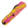 Microtech CYPHER II D/E STANDARD CORVETTE YELLOW/ PINK SPLATTER SIGNATURE SERIES 1242-1CYPK SPLS