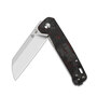 QSP Knife Penguin, Satin D2 Blade, CF Overlay G10 (Red) Handle QS130-TRD