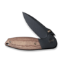 We Knife Nitro Mini Black Titanium Handle With Brown Linen Micarta Inlay WE22015-4