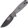 ESEE Knives Model 3 black blade, grey handle 3P-MB-B with sheath + clip and MOLLE-back