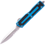 Microtech SCARAB II GEN III D/E STONEWASH PART SERRATE BLUE 1280-11BL