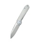 Kubey Royal Frame Lock EDC Pocket Knife Front Flipper Gray 6AL4V Titanium Handle KB321I