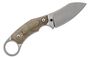 Lionsteel Fixed Blade M390 Stone washed, Solid GREEEN CANVAS Handle, leather sheath, Skinner H1 CVG