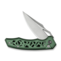 Civivi Anaaki Skeletonized Green Aluminum HandleSatin Finished Nitro-V BladeButton Lock