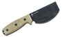 ONTARIO RAT-3 Skinner Knife 3.75&quot; Black Coated Blade, Micarta Handles, Leather Sheath ON8661