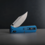 Vosteed Vombat M390 Stonewash Aluminum Steel Blue A4108