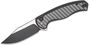 CIVIVI Milled Black Aluminum Handle, Satin Flat Black Stonewashed Nitro-V Blade, Satin Flat Button L