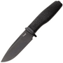 Lion Steel Feststehendes Messer M390 SCHWARZE Klinge, SCHWARZES Burlap, Ti-Parierstange, Lederscheid