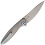 Kubey Pike Liner Lock Folding Knife Gray CPM-20CV Titanium Handle KB2103A