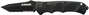 Schrade Black Tanto 40% Serrated 4116 Steel, Blocare cu Buton, Siguranță pe Spatele Mânerului
