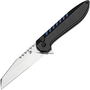 Kansept Kosame Stonewashed 154CM,Blackwash Ti with Blue G10 Inlay T1093F4