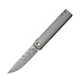 Fox Knives FOX CHNOPS VOUWMES DAMASTEEL DS93X, TITANIUM GESTRAALDE HANDGREEP EN SPACER BRONS KLEUR