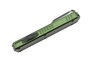 Golgoth G11B2 Vert. Couteau automatique OTF lame double tranchant acier D2 manche aluminium vert et 