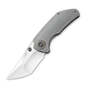 WE Thug Knife Gray Hand Rubbed Titanium Handle Satin Finished CPM-20CV Blade 2103A