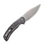 WE Snick Gray Titanium Handle With Marble Carbon Fiber Inlay Gray Stonewashed CPM-20CV Blade WE19022