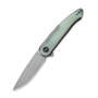WE Smooth Sentinel Knife Gray Titanium Handle With Natural G10 Inlay Gray Stonewashed CPM-20CV Blade