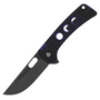 QSP Knife Unicorn 14C28N, black stonewashed Black/Purple G10 QS156-B2