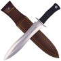 MUELA 124 mm double edge blade with bloodgroove on the middle,  with black rubber handle BW-24G