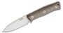 Lionsteel Fixed Blade SLEIPNER satin Green CANVAS handle, leather sheath B35 CVG