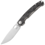 MKM ECLIPSE – MAGNACUT SATIN bld - Ti FRAME, DARK MATTER BLACK CF OVERLAY Linerlock MK EL-GYCF 