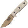 ESEE Knives Model 3 dark earth blade, grey handle 3P-MB-DE with sheath + clip and MOLLE-back