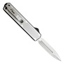 Golgoth G11BS6 Silver. Couteau automatique OTF lame double tranchant avec serrations en acier D2 man