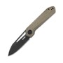 KUBEY Royal Nest Liner Lock EDC Pocket Knife Front Flipper Tan G10 Handle KU321E