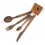 Kupilka Fork, knife, spoon, teaspoon v balení Brown KCUTB