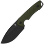 QSP Knife Tiny TOT 10Cr15MoV, black stonewash,  OD green G10 QS169-B2