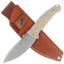 Viper NORDLYS Drop Point Stonewash N690Co, Natural Canvas Micarta, Leather sheath VT4044CN
