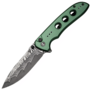 Civivi Hyperpulse CIVIVI Green Aluminum HandleDamascus BladeButton Lock Overal