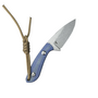Kubey Bloom Fixed Blade Knife Blue Micarta Handle 2.60&quot; Beadblast 14C28N Blade KU411B
